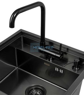 Комплект ARFEKA мойка кухонная AF 520*490 + смеситель AF FSS304 + дозатор ZP DS BLACK